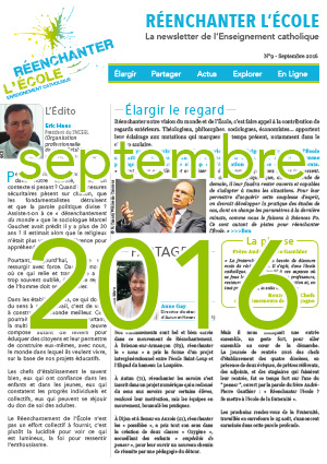 Newsletter 9 - Septembre 2016 Réenchanter l'École